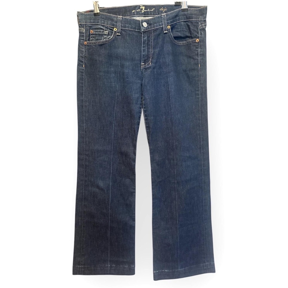7 For All Mankind‎ Dojo Dark Wash Jeans Women Size 32 - Picture 2 of 7